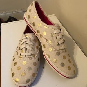 kate spade x keds gold polka dots - never worn